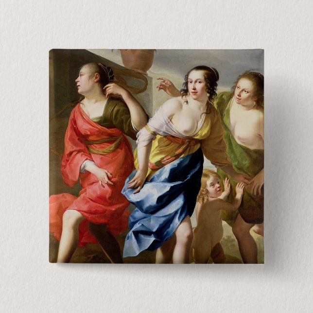 The Three Graces 2 Inch Square Button (Front)