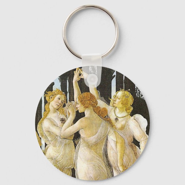 The Three Graces by Sandro Botticelli Keychain (Front)