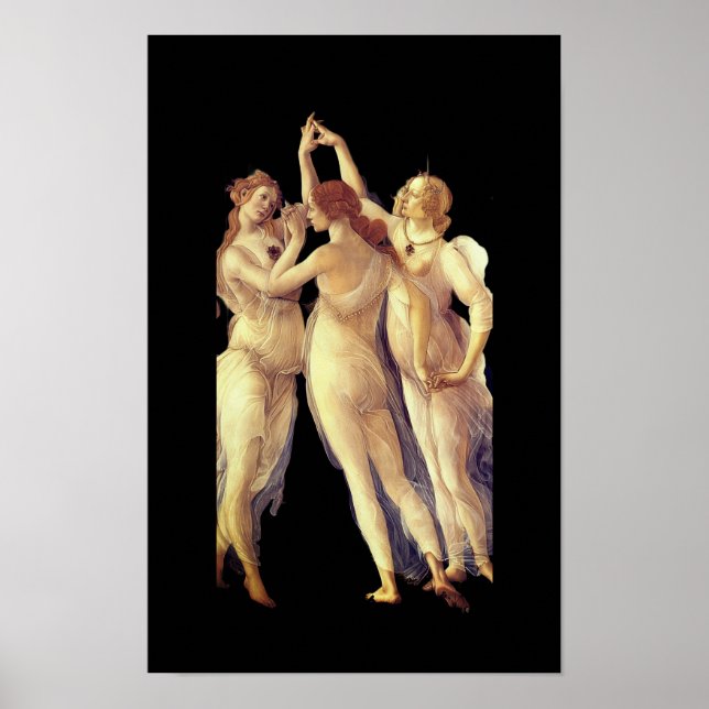 The Three Graces - detail, Primavera by Boticelli Poster (Front)