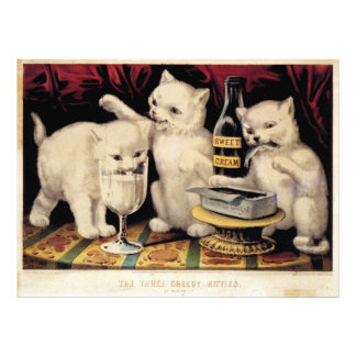 The Three Greedy Kitties At The Feast Ives Photo Print