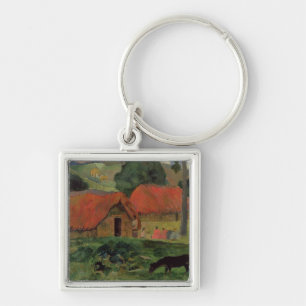 The Three Huts, Tahiti, 1891-92 (oil on canvas) Keychain