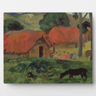 The Three Huts, Tahiti, 1891-92 (oil on canvas) Plaque