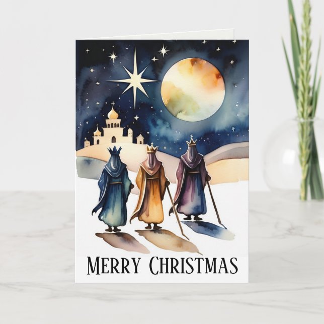 The Three Kings Christian Religious Christmas Card (Front)