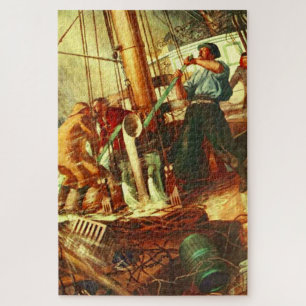 "The three-masted schooner Ada Barker" Jigsaw Puzzle