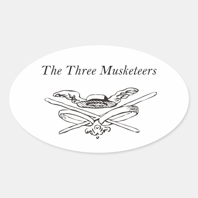 The Three Musketeers Heroes - Alexandre Dumas Oval Sticker (Front)