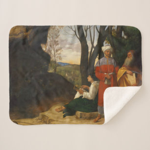 The Three Philosophers (Wise Men) (by Giorgione) Sherpa Blanket