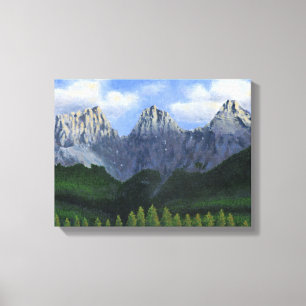 The three sisters in Canmore, Alberta, Canada Canvas Print