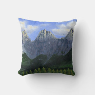 The three sisters in Canmore, Alberta, Canada Throw Pillow