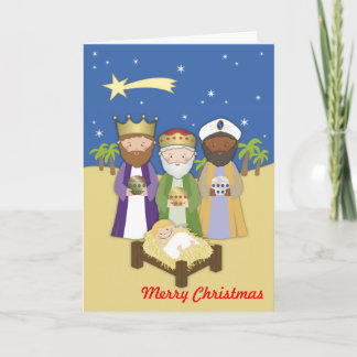 The Three Wise Men and Baby Jesus Holiday Card