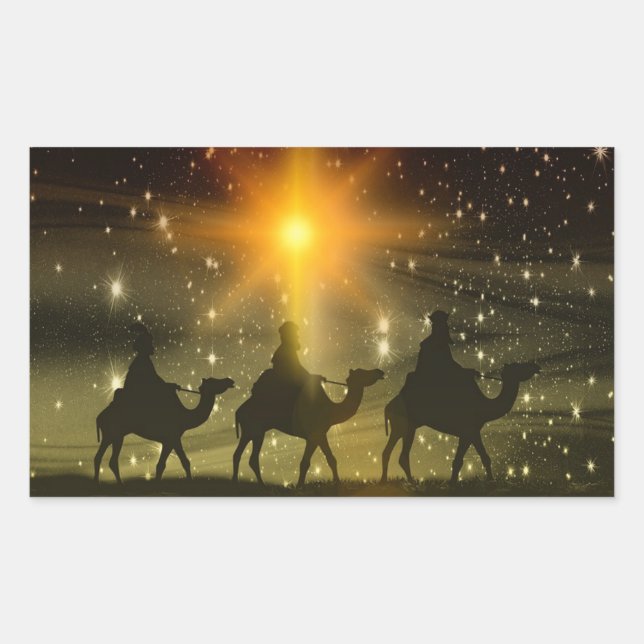 The Three Wise Men Religious Christmas Sticker (Front)
