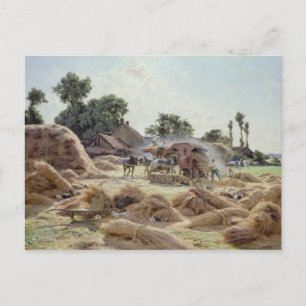 The Threshing Machine  1896 Postcard