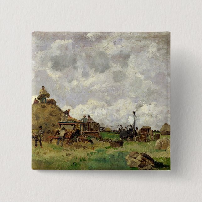 The Threshing Machine 2 Inch Square Button (Front)