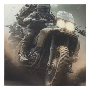 The thrill of Off-Roading through mud and hills. Faux Canvas Print