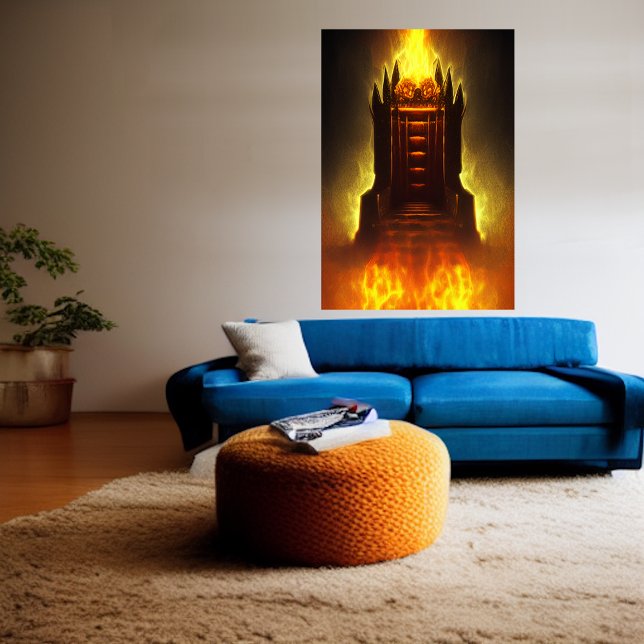 The throne in Hell | AI Art  Poster (Creator Uploaded)