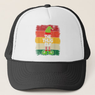 The Thug Elf Matching Group Christmas Party Pajama Trucker Hat