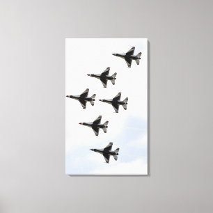 The Thunderbirds form a 6-ship Delta formation Canvas Print