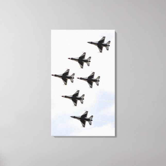 The Thunderbirds form a 6-ship Delta formation Canvas Print (Front)