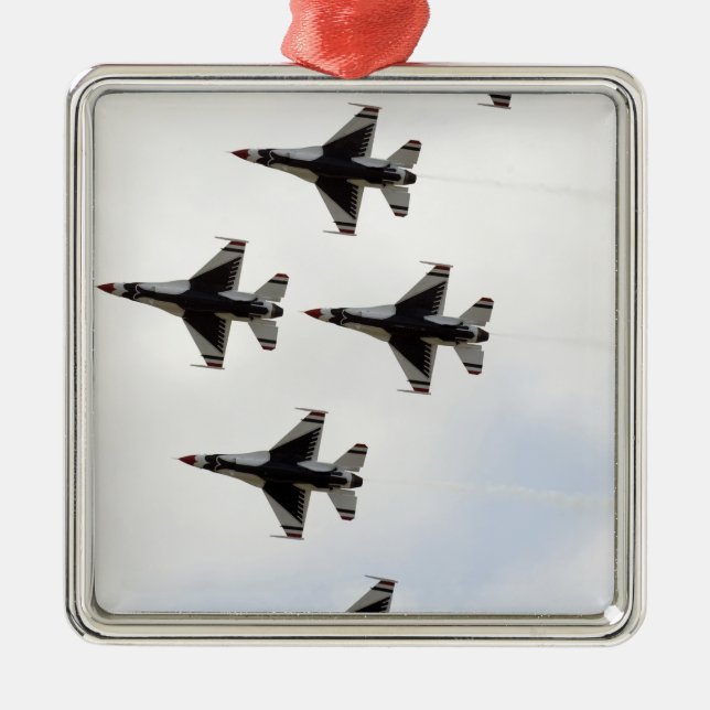 The Thunderbirds form a 6-ship Delta formation Metal Ornament (Front)