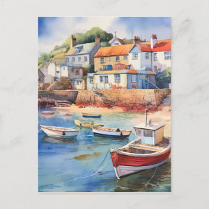 The Tide Is Out In The Harbour Postcard