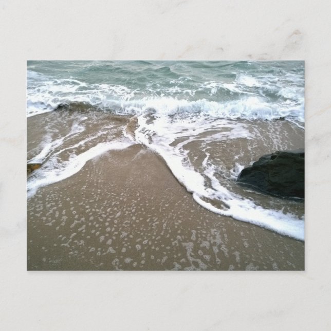 The Tide Washing Ashore Over the Rocks Postcard (Front)