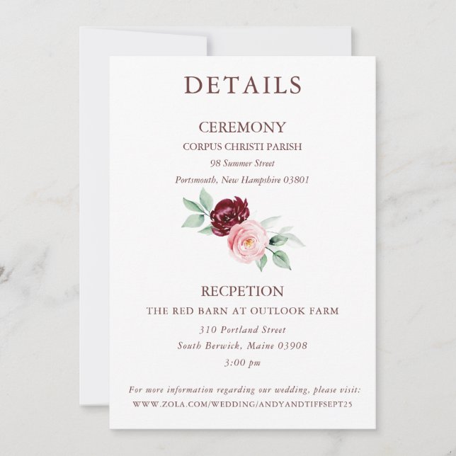 The Tiffany Collection - Detail Card  (Front)