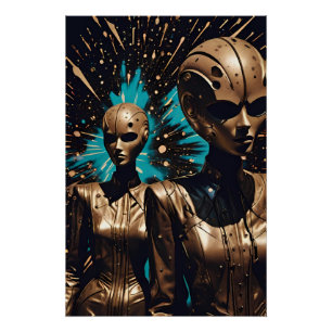 The Tiffany Twisted Twins - Ken Gauge Surreal Art Poster