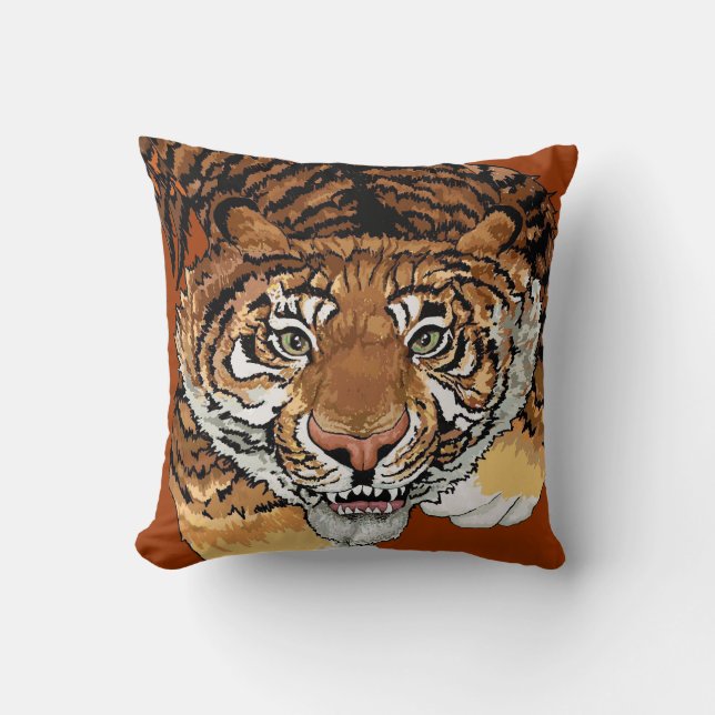 The Tiger Fish Throw Pillow (Front)