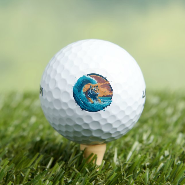 The Tiger's Leap into the Sea, summer style Golf Balls (Insitu Tee)