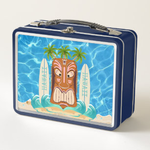 The Tiki Man Hawaii Surf Metal Lunch Box