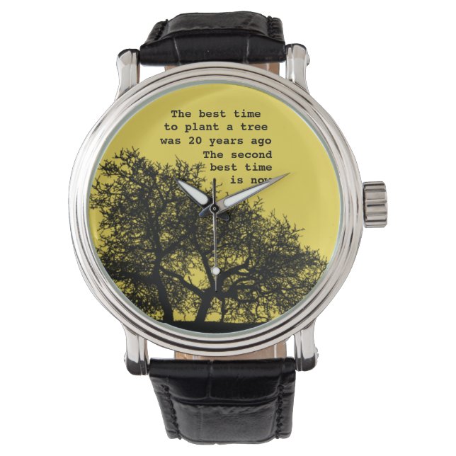 The Time is Now.  Custom Quote Jewellery Watch (Front)