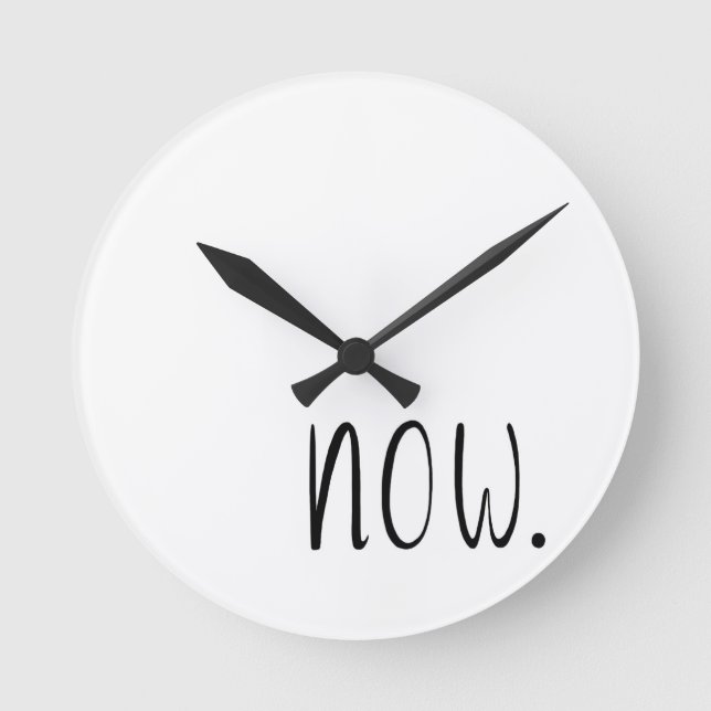 The Time is Now Round Clock (Front)