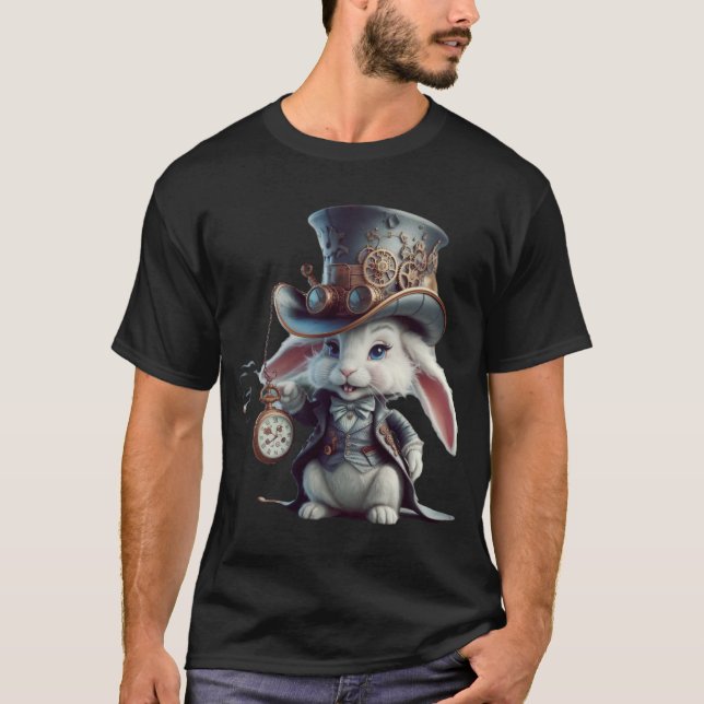 The Timekeeper’s Steampunk Bunny T-Shirt (Front)