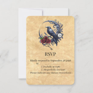 The Timeless Nocturne: Celestial Raven RSVP Card