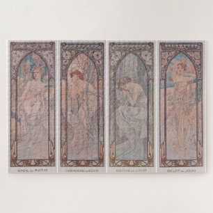 The Times of the Day 1899: An Art Nouveau by Mucha Jigsaw Puzzle