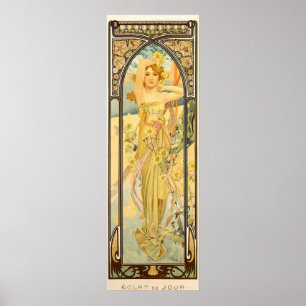 The Times of the Day, Brightness of Day by Mucha Poster