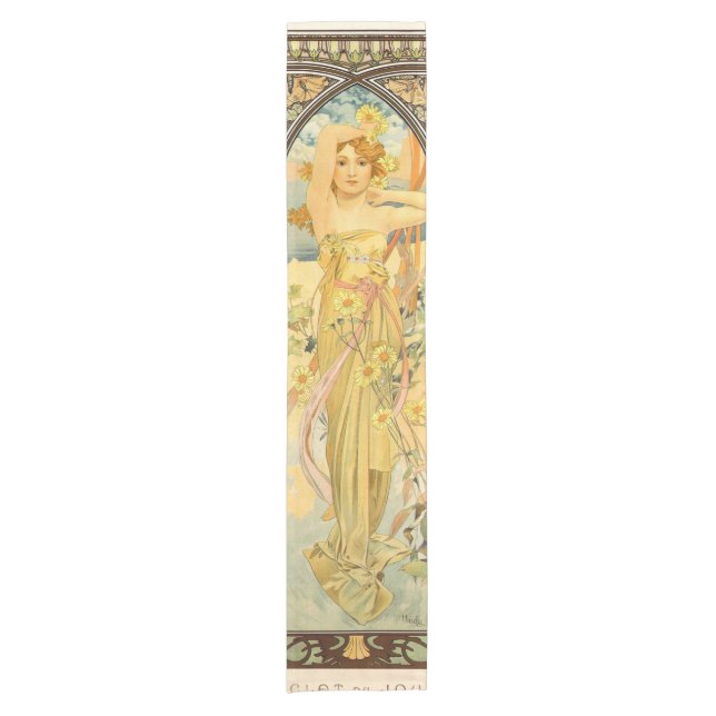 The Times of the Day, Brightness of Day by Mucha Short Table Runner (Front)
