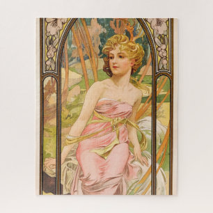 The Times of the Day, Morning Awakening by Mucha Jigsaw Puzzle