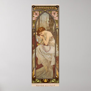 The Times of the Day, Night's Rest, 1899 by Mucha Poster