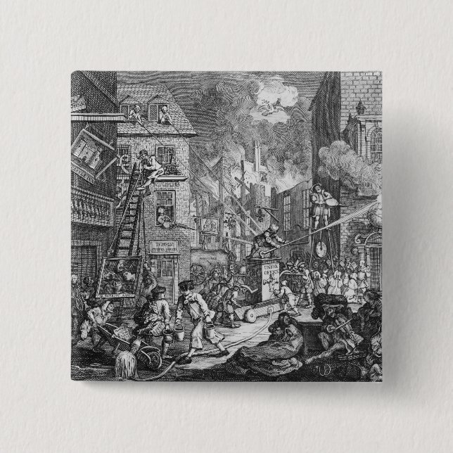 The Times, Plate I, 1762 2 Inch Square Button (Front)