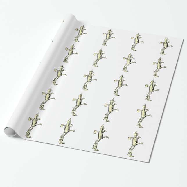 The Tin Man - Vintage Illustration Wrapping Paper (Unrolled)