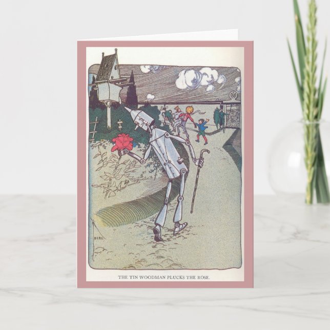 The Tin Woodman Plucks the Rose Card (Front)