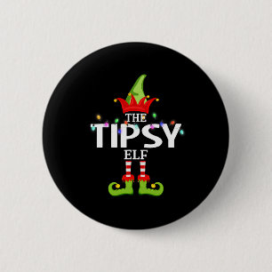 The Tipsy Elf Christmas Matching Pyjamas 2 Inch Round Button