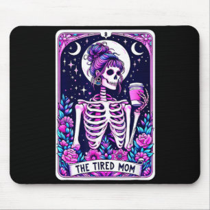 The Tired Mom Tarot Card Skeleton Mom Halloween Sk Mouse Pad