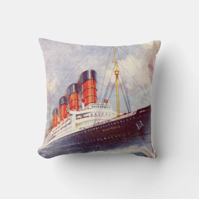 The Titanic shortly before sinking in 1912 Throw Pillow (Front)