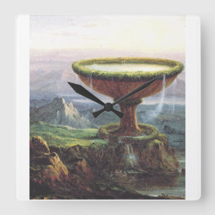 The Titan's Goblet by Thomas Cole Square Wall Clock
