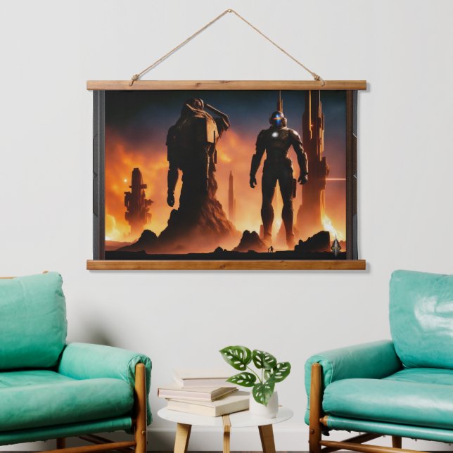 The Titans Of Arkeros AI Concept Art by Xzendor7 Hanging Tapestry (Living Room)