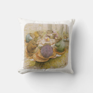 The Toads' Tea Party (by Beatrix Potter) Throw Pillow