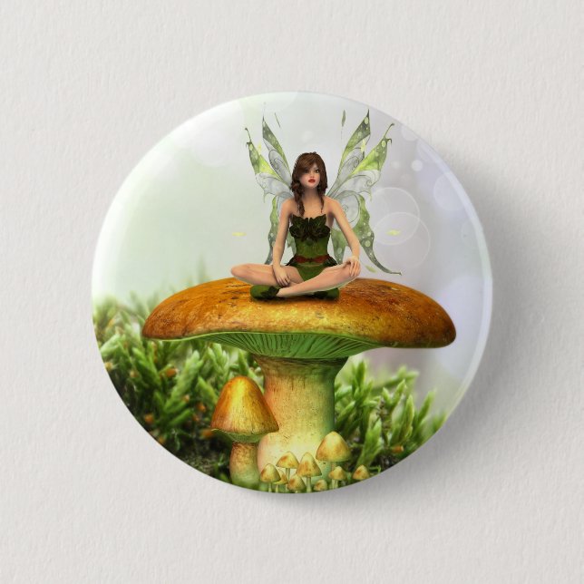 The Toadstool Fairy 2 Inch Round Button (Front)