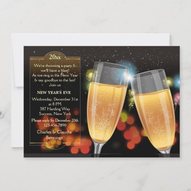 The Toast New Year's Eve Party Invitation (Front)