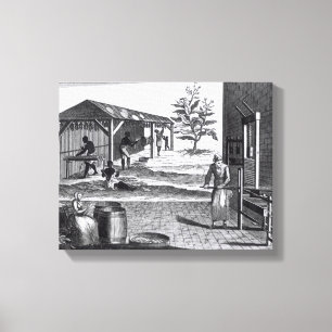 The Tobacco Manufactory in Different Branches Canvas Print